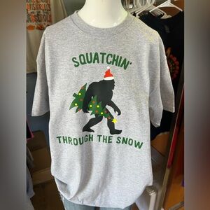 Brand new unisex Gilden T-shirt  Sasquatch Christmas